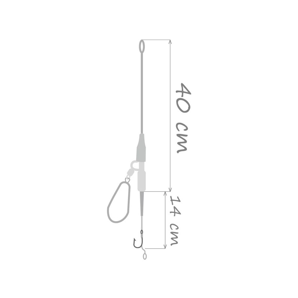Karpinė sistemėlė „Power Lead Clip“ su 1-nu kabliuku Nr.4 ir svareliu 1x5vnt.